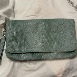 Big Buddha Textured Teal Clutch